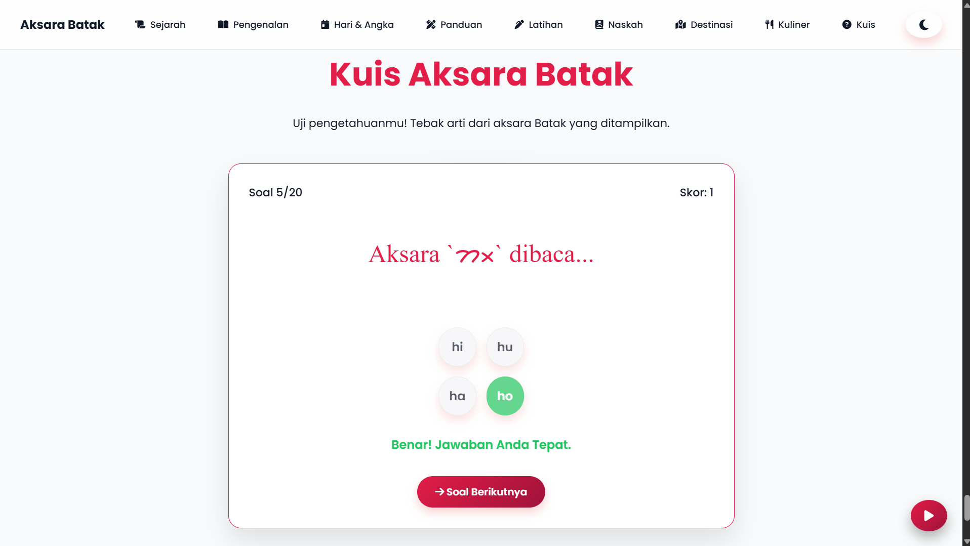 Website Aksara Batak