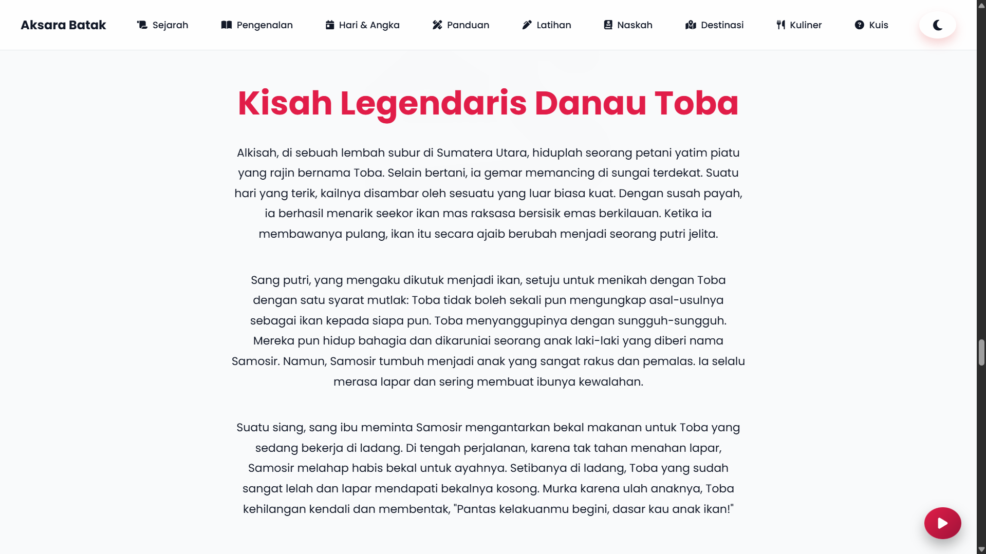 Website Aksara Batak