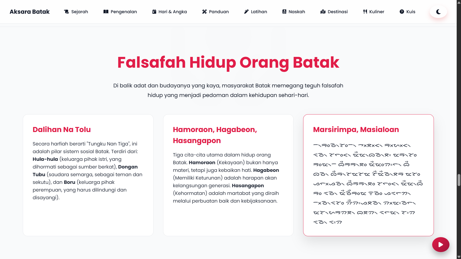 Website Aksara Batak